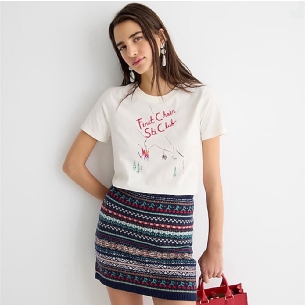 NEW! J. Crew tee, First Chair Ski Club Graphic🎿⛷️ - Picture 3 of 6